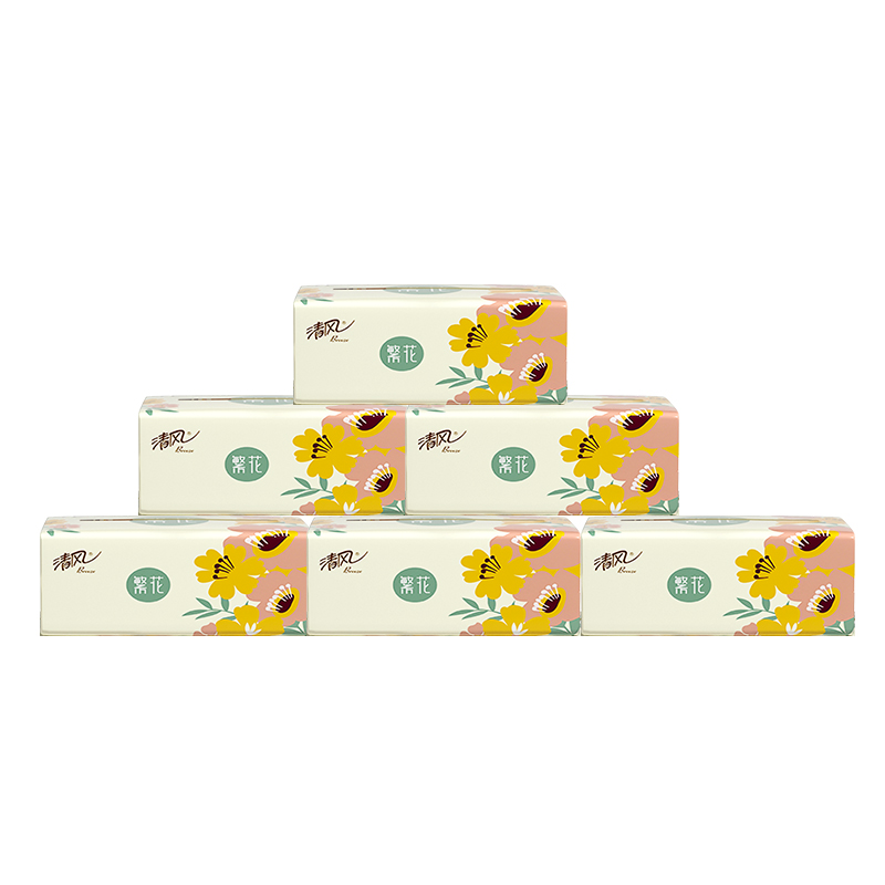 清风繁花系列2层150抽6包装软抽纸AR36TMSX2.高清大图