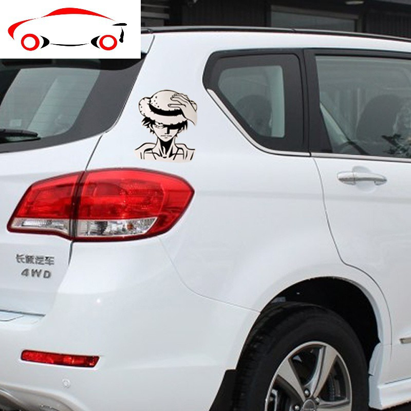 汽车贴纸 海贼王帽路飞卡通车身引擎盖划痕遮挡全车改装饰贴画 jing