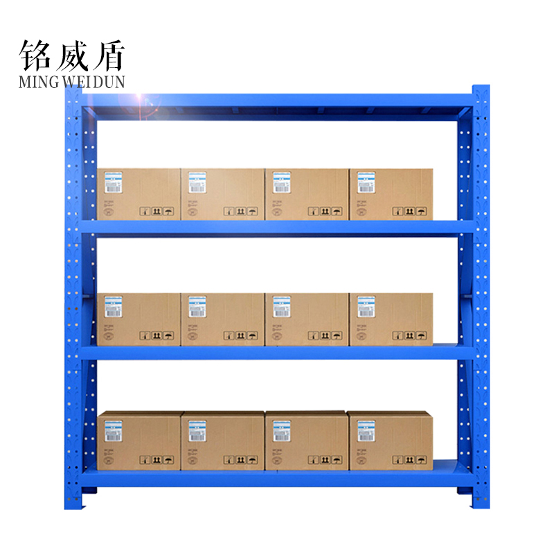 铭威盾仓库仓储货架四层金属五金货架家用中型重型置物架展示架子200KG 200*60*200*4层高清大图