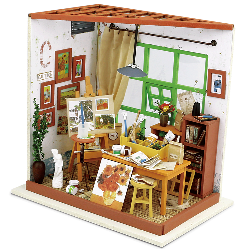 若态3D立体拼图拼装建筑模型手工DIY小屋 生日创意木质花房 美味厨房高清大图