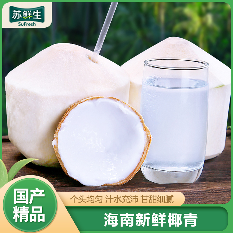 [苏鲜生]海南椰青 当季热带水果 水果椰子 6个装(2-3斤/个) 现摘现发 营养美味 清甜可口