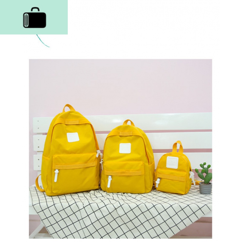 亲子迷你包双肩包女小号韩版新款可爱轻便百搭小清新防水双肩背NEWLAKE 黄色中号方标黄色中号602