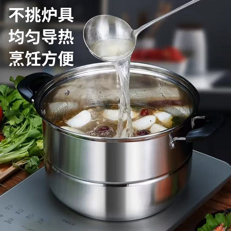 栢士德 BYSTON 不锈钢蒸煮锅 BST-084 28CM高清大图