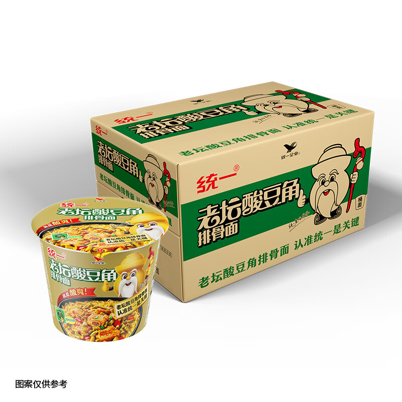 统一来一桶 老坛酸豆角排骨面 115g*12桶整箱 方便面高清大图