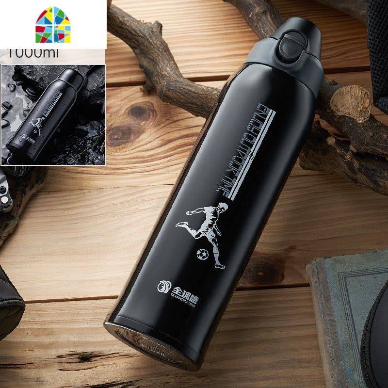 保温杯大容量1000ml男女士便携316不锈钢大号运动水壶杯子 FENGHOU 石榴红800ML图片