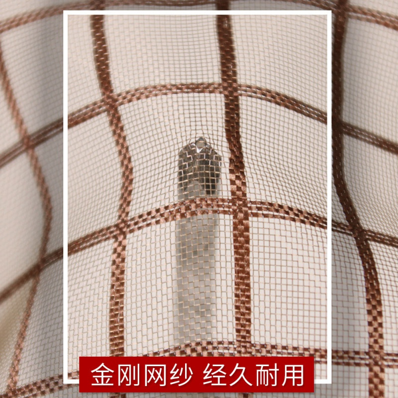家用防蚊帘高档加密纱窗磁吸纱防蝇静音别墅卧室客厅大 静音咖啡玫瑰刺绣【送整卷魔术贴】 80*205