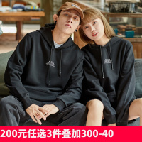 [1.5折价98元]唐狮秋冬季新款加绒情侣卫衣连帽男宽松套头韩版in潮学生D