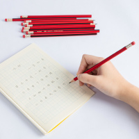 得力deli铅笔小学生用考33158-HB红黑铅笔10支带橡皮头画画绘画用写字素描试铅笔素描铅笔儿童铅笔小学生文具用品