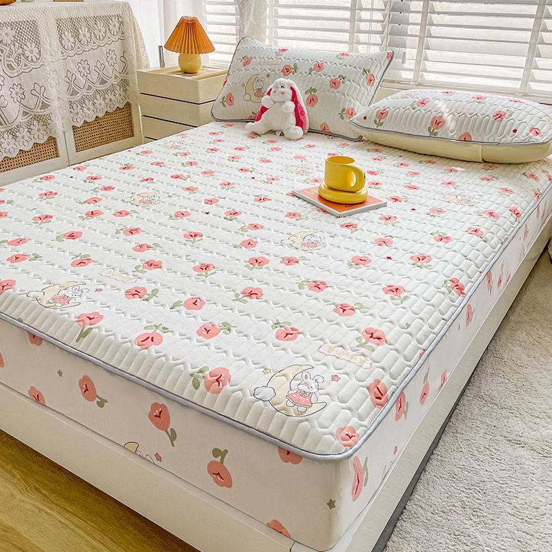 冰丝乳胶凉席三件套床笠款宿舍学生单人可水洗夏凉垫空调席 阳光玫瑰A类母婴级面料凉而不冰 150x200cm乳胶单床笠