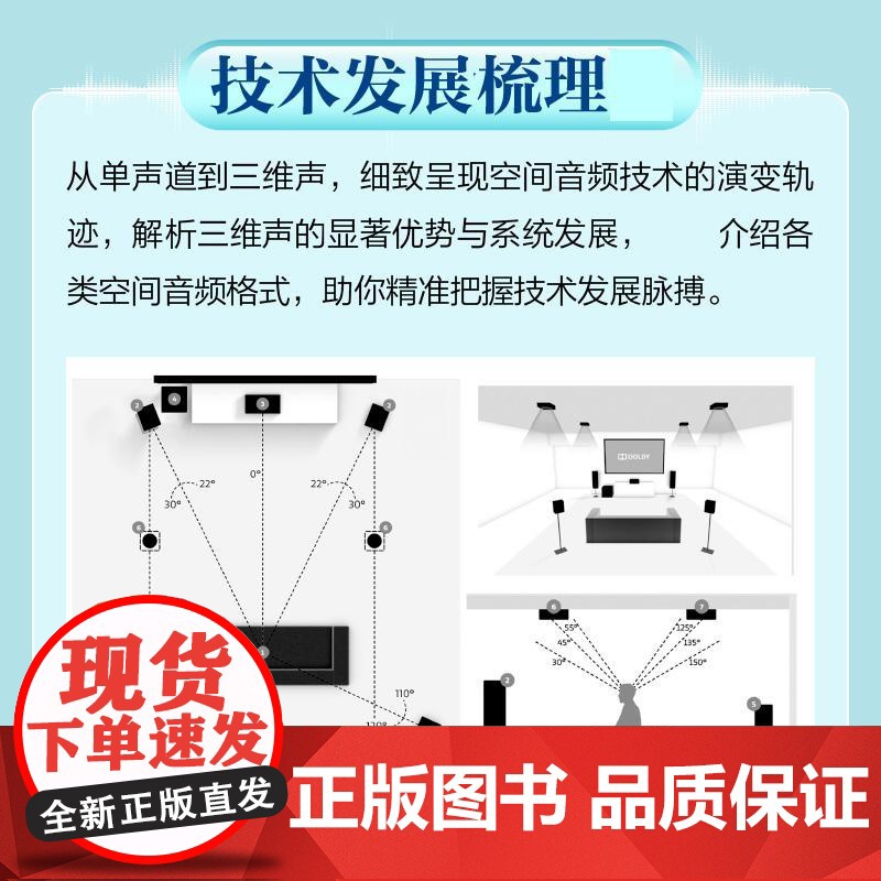 空间音频技术 空间音频理论与实践环绕声全景声空间音频波场合成3D空间声拾音重放VR音频高清大图