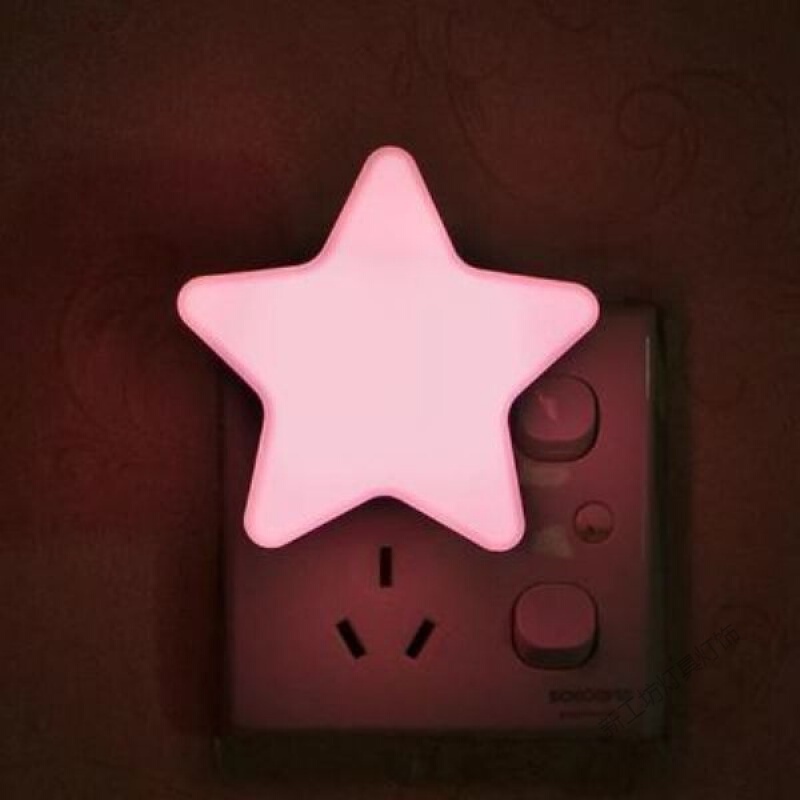 苏宁放心购 创意节能led方形小夜灯光控插电卧室床头卫生间婴儿喂奶起夜灯 星星粉(光控款)优惠3个装
