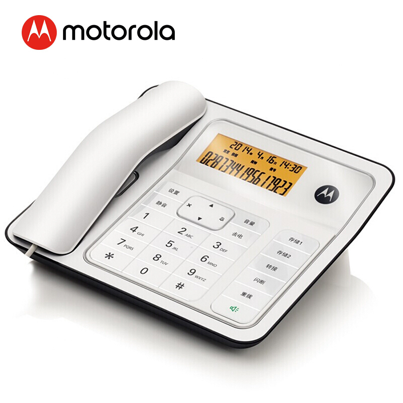 摩托罗拉(MOTOROLA)CT330C电话机座机固定电话 办公家用 双接口 语音报号 钢琴烤漆 (白色)