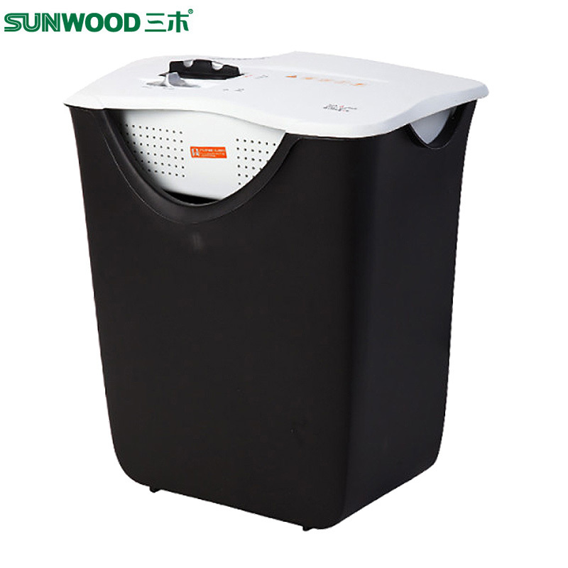 三木(SUNWOOD)9270碎纸机 黑白色 3级保密 15L大容量 粉碎机 家庭办公机器 儿童锁安全锁保护 碎纸机