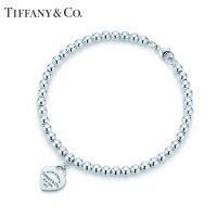 TIFFANY&CO.Return to系列:Tiffany轻奢饰品蒂芙尼珠式心牌 S925银手链 银色手链