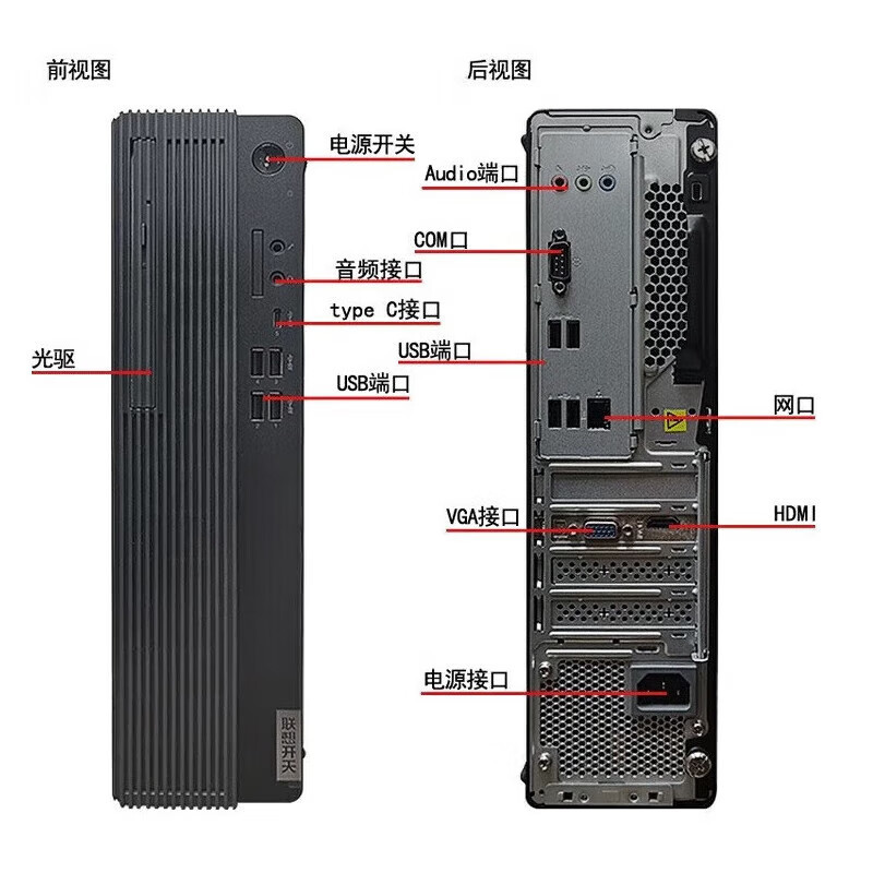 联想(lenovo)开天M740ZP信创国产化办公高端台式机 单主机 飞腾 FT-D2000/8G/512G/2G独显 银河试用版