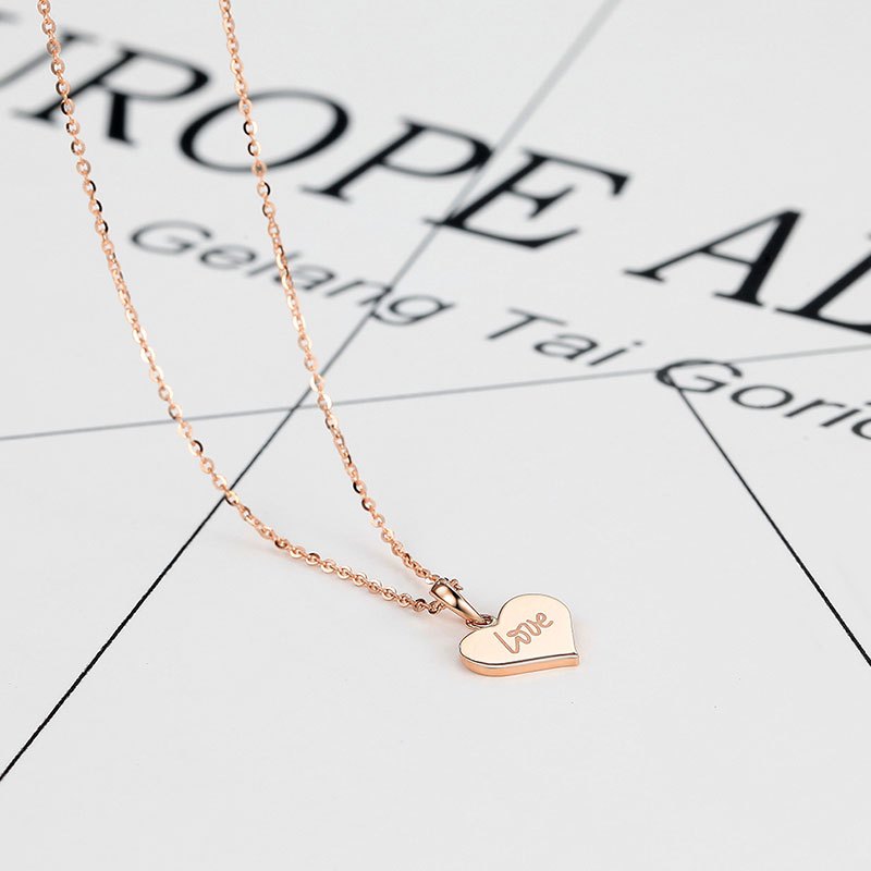 潮宏基心语彩金项链18k金玫瑰金锁骨链吊坠套链女士