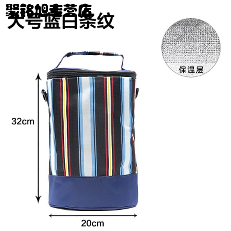 圆形保温饭盒袋手提包防水便当包铝箔加厚大号保温袋便当盒袋桶袋多色多款多功能生活日用收纳用品时尚创意简约收纳包