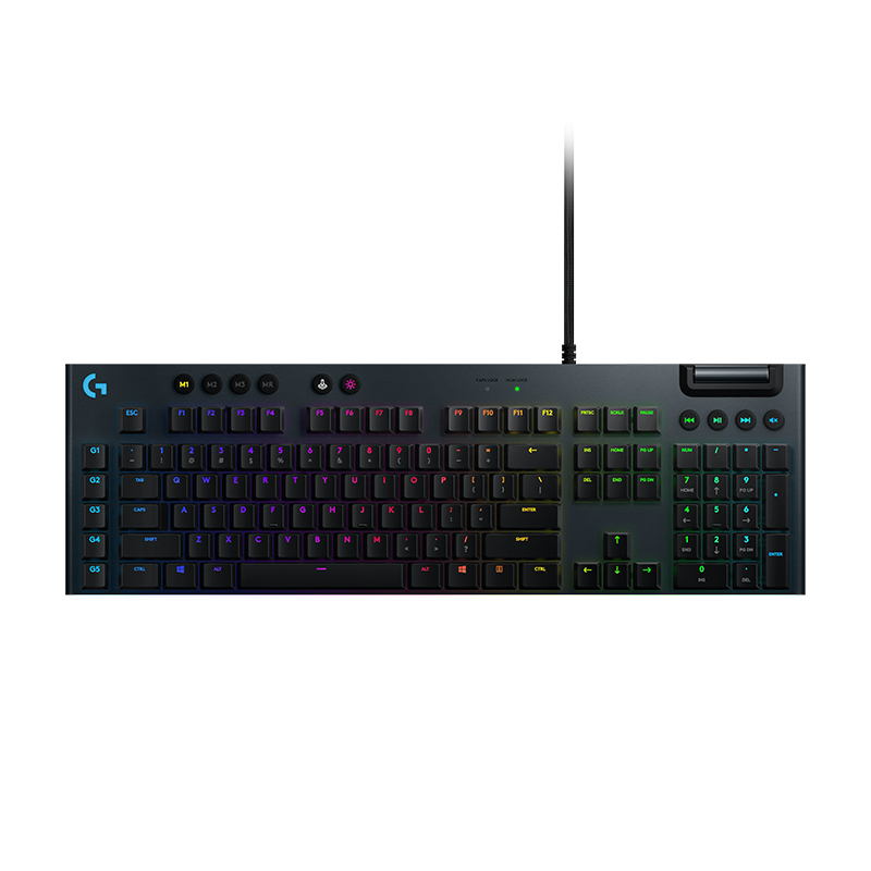 罗技(Logitech)G813有线超薄机械键盘游戏专用红青茶轴RGB矮轴疾速工包 GL-T机械轴