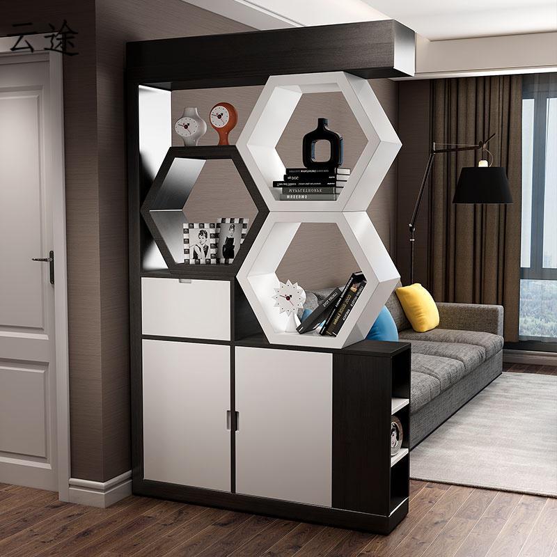 现代简约玄关装饰柜隔断柜创意个性镂空屏风间厅柜客厅进玄关柜定制