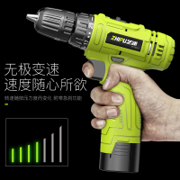 德国芝浦锂电钻充电式手电钻小手钻电钻家用多功能电动螺丝刀电转 12V单速纸盒1电1充+批头
