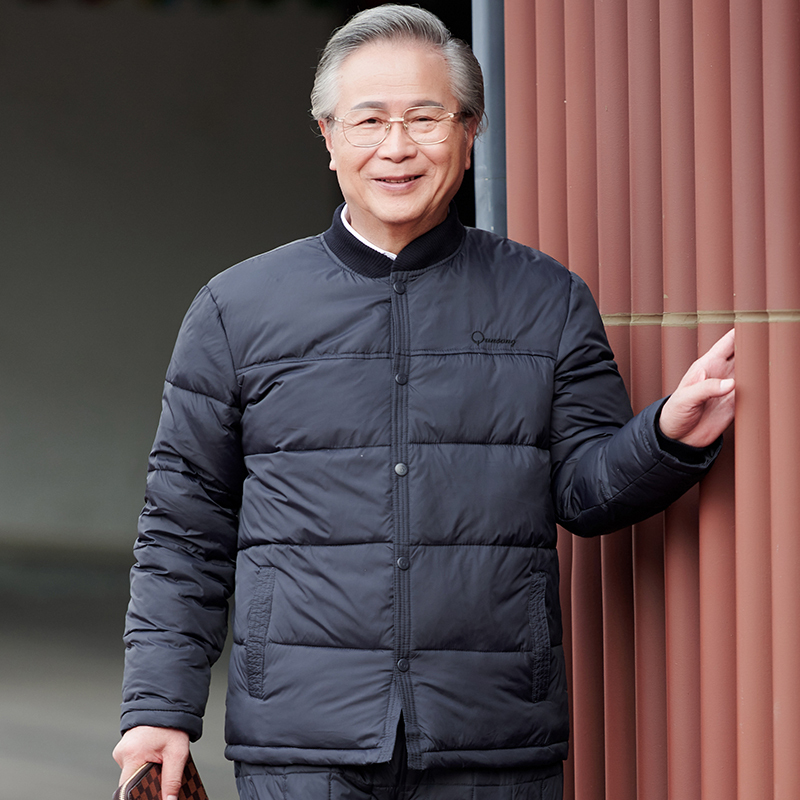 newlake老年人羽绒服男短款内穿加厚中老年男装鸭绒衣服老头爷爷冬装