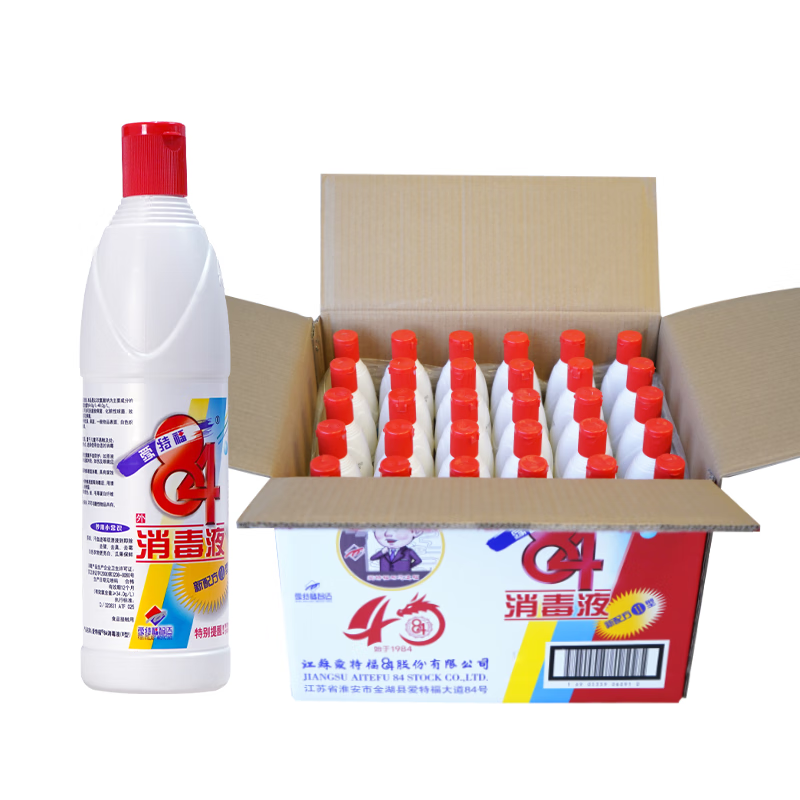 爱特福84消毒液468ml*30瓶整箱装