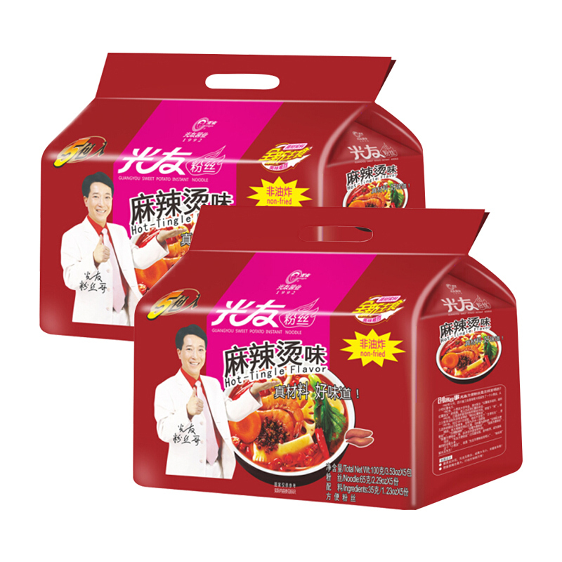 光友 酸辣粉丝500g(100g*5袋)/包(麻辣烫味) 2包组合装
