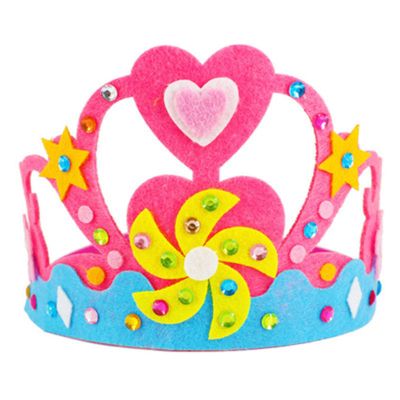 不织布皇冠儿童手工制作生日帽头饰幼儿园创意益智diy粘贴材料包