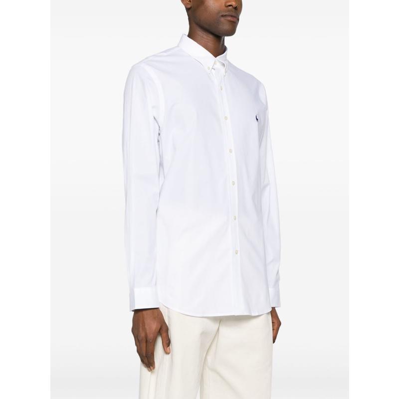 polo ralph lauren弹力修身衬衫男长袖商务休闲装点状刺绣左胸品牌标识