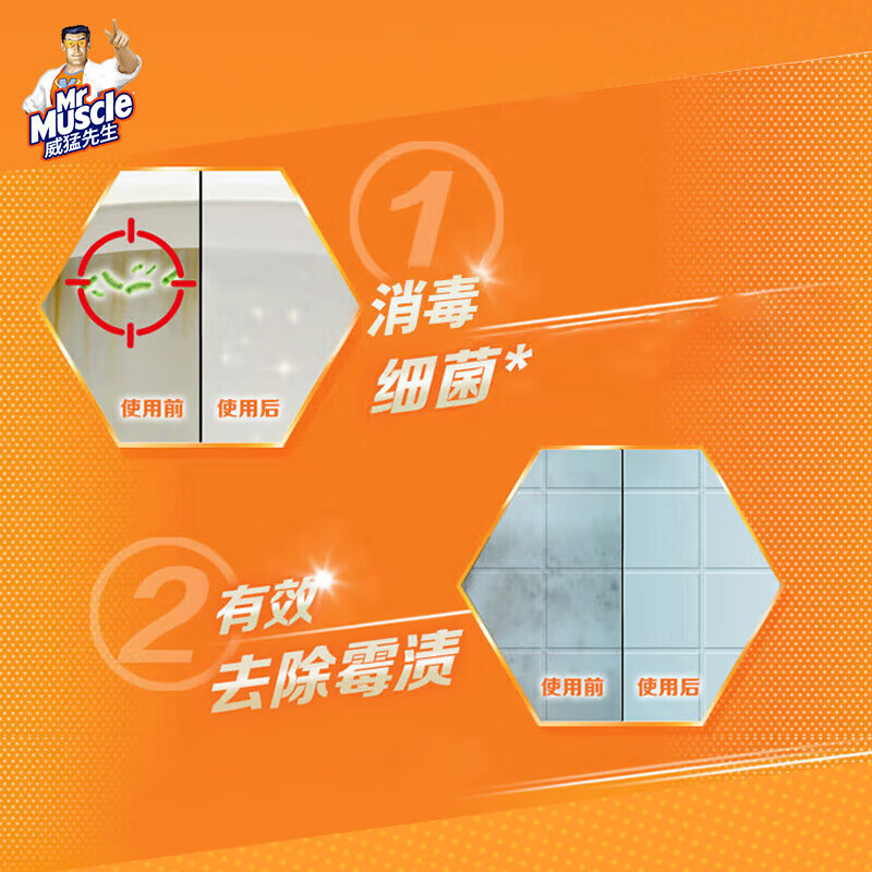 威猛先生(Mr Muscle) 84消毒液 500g*3瓶 清新花香高清大图