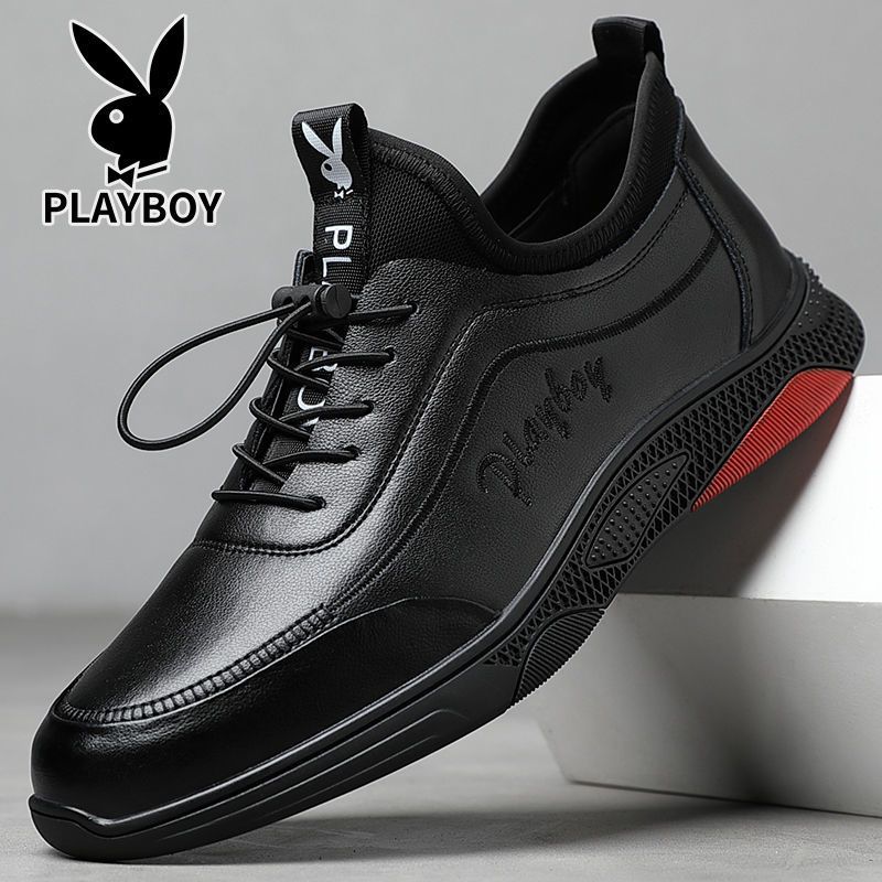花花公子皮鞋男秋季皮休闲鞋男士韩版潮流百搭皮舒适鞋子