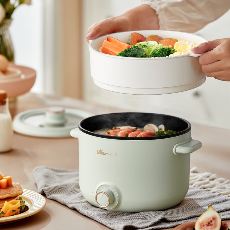 小熊电热锅电煮锅宿舍泡面锅多功能高清大图