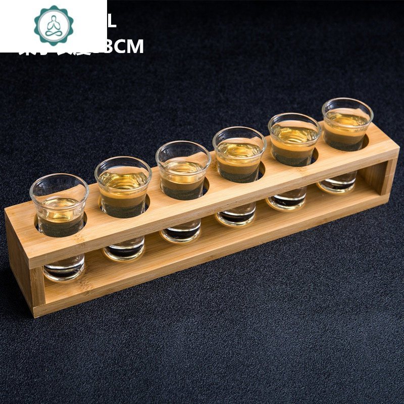 白酒杯小烈酒杯云吞杯一口杯子弹杯 透明玻璃杯高脚杯 6个装 封后 6个白酒B杯+白酒分酒壶100
