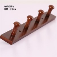 创意后墙上衣服挂钩衣帽架壁挂衣钩衣帽钩实木挂衣架墙壁挂衣钩 复古4挂