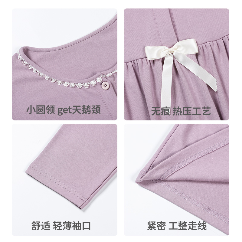 猫人孕妇待产裙春夏睡衣女纯棉月子服进产房睡裙哺乳带胸垫家居服高清大图