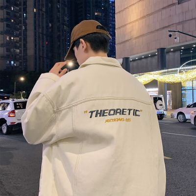 唐狮男装外套牛仔外套男秋季文字刺绣牛仔外套外套男秋季男士休闲外套