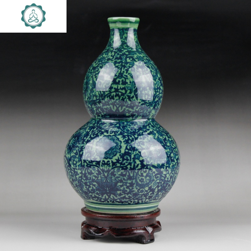 景德镇陶瓷器仿古青花瓷迷你小花插花瓶家居装饰品博古架摆件 封后 青花竹节筒