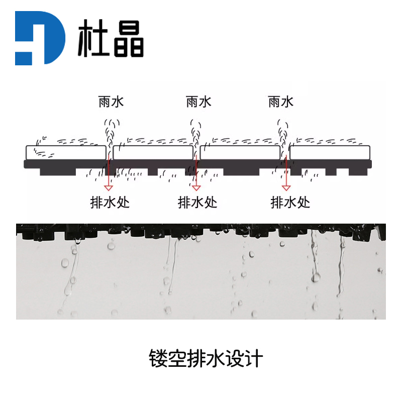 杜晶 DJ-PJDB5 防水防腐木塑拼接实木复合地板 0.3米宽直纹红木色