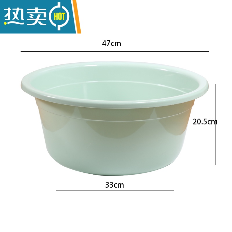 JING PING大号圆形塑料脸盆家用宝宝浴盆圆盆加厚大号婴儿儿童洗澡盆洗衣盆 北欧绿直径60cm适合4-9岁洗澡