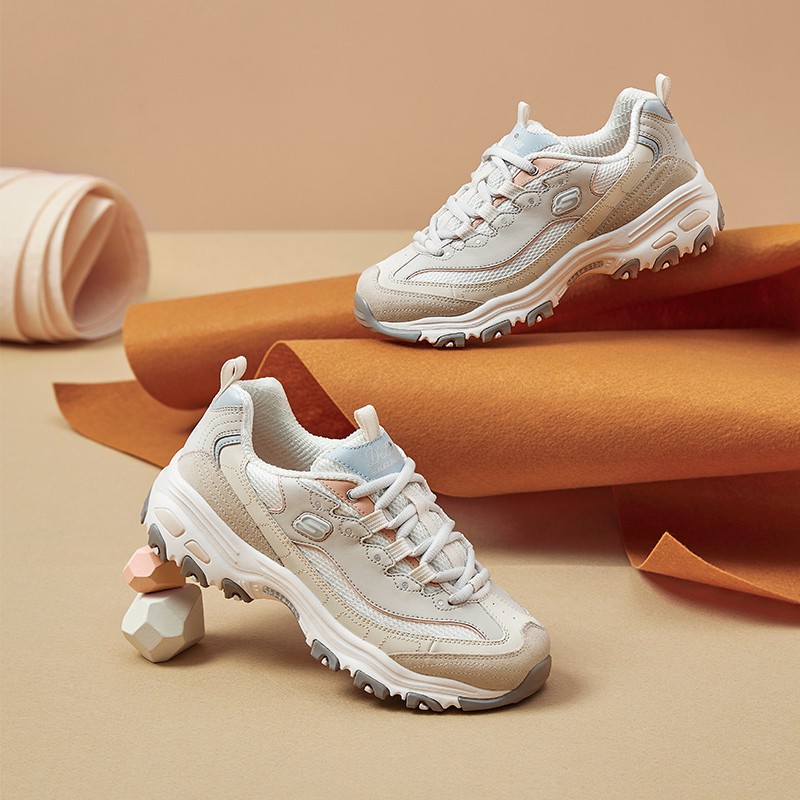 斯凯奇女鞋夏季时尚熊猫鞋休闲运动鞋厚底老爹鞋自然色149238-NAT高清大图