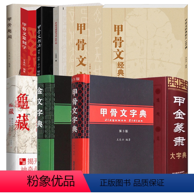10册 甲骨文书法字帖字典大全 [正版]甲骨文经典拓片100例 王本兴编著甲骨文原石高清拓片古文字研究甲骨文书法临摹字帖