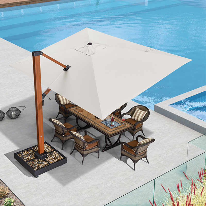 紫叶户外遮阳伞花园罗马伞室外大型户外太阳伞别墅露台户外伞庭院伞 3.5x4.5米方形【8年不褪色，500斤鹅卵石】