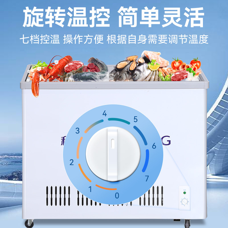 穗凌suilingwt4196小冰柜商用卧式双温冷柜展示柜保鲜柜饮料雪糕柜