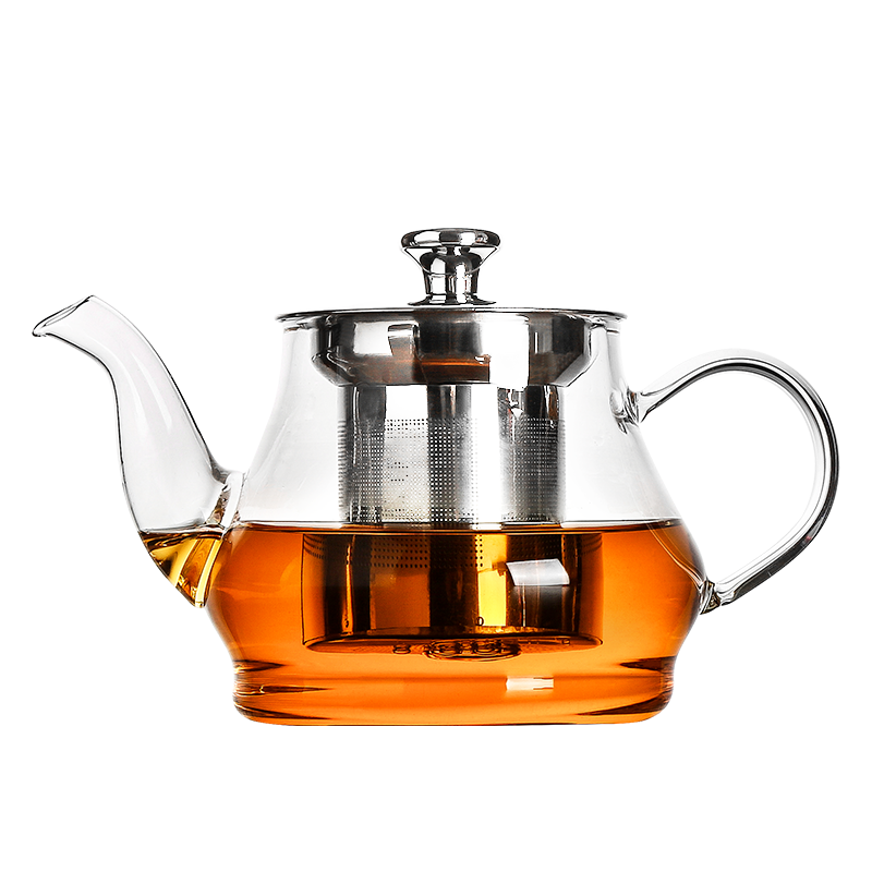 金镶玉 玻璃茶壶 功夫茶具泡茶壶高硼硅加厚耐高温耐热玻璃茶壶家用玻璃茶具泡茶器沏茶壶冲茶凉水壶 雅风壶550ml