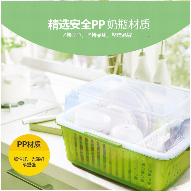 厨房收纳架置物架家用碗架装碗筷收纳箱抖音沥水架特大号碗柜收纳层架 三维工匠高清大图