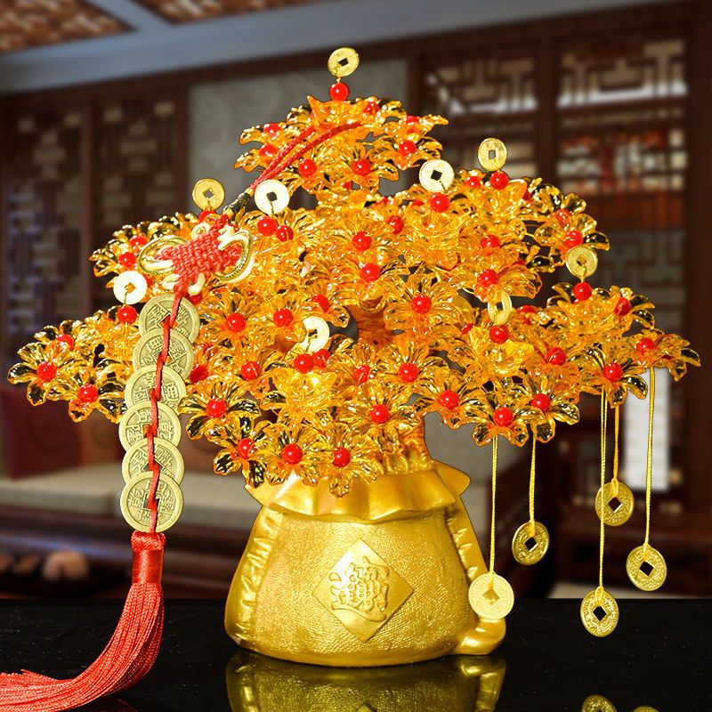 元宝7孔玫红非成品手工制作串珠发财树材料包diy编织招财龙工艺品摆件