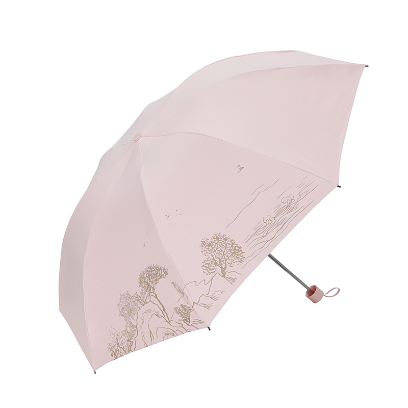 天堂伞38120EWHM三折晴雨伞粉色高清大图