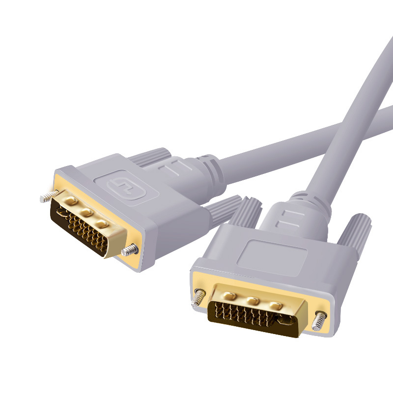 晶华 DVI线 dvi24+1数字高清公对公笔记本电脑投影仪显示器视频连接线 灰色 3米 H312H