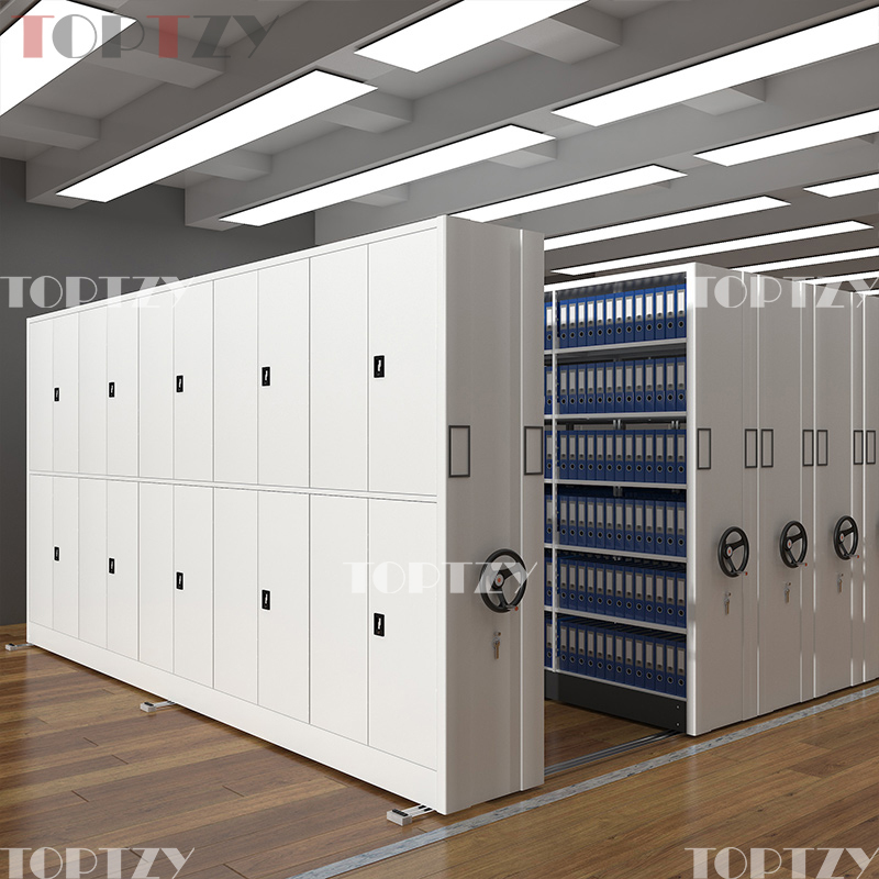 TOPTZY 手摇密集架移动档案柜钢制轨道密集柜 一列5组