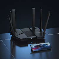 中兴ZTE AX5400Pro+旗舰版 双频WiFi6千兆无线路由器 双2.5G网口5G高速穿墙 电竞级游戏加速[暗夜黑]